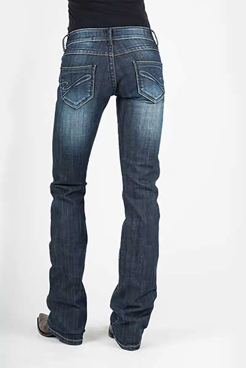 Pantalones vaqueros de mujer Stetson 818 Contemporary Styling S Pocket (Denim lavado oscuro)