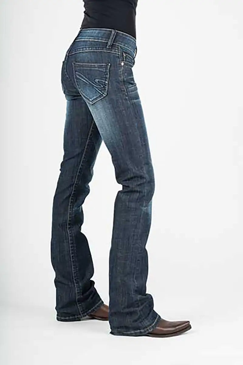 Pantalones vaqueros de mujer Stetson 818 Contemporary Styling S Pocket (Denim lavado oscuro)