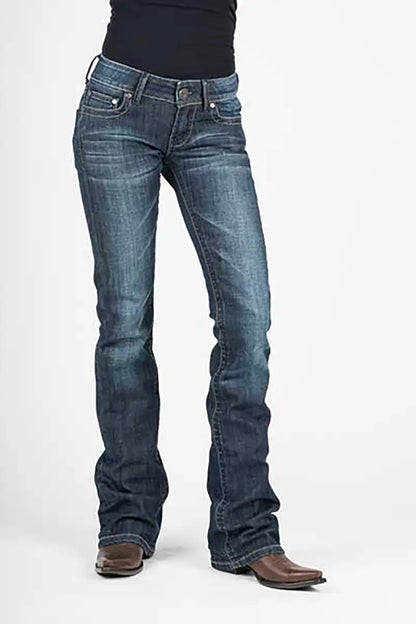 Pantalones vaqueros de mujer Stetson 818 Contemporary Styling S Pocket (Denim lavado oscuro)