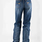 Stetson 915 High Rise Straight Fit Arrow Pocket (Medium Wash) - Women's Jeans