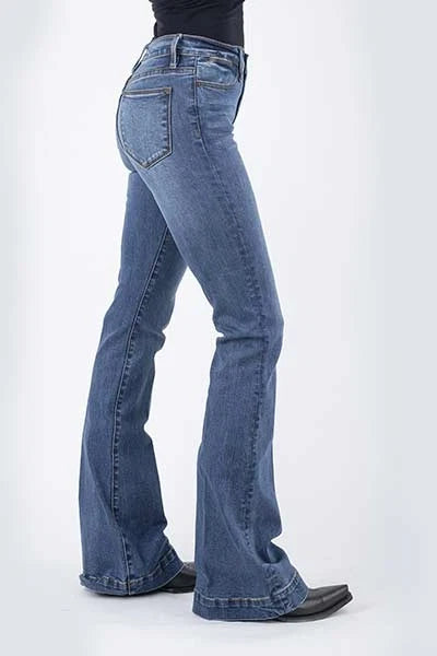 Stetson 921 High Waist Flare Fit (Medium Wash) - Women's Jeans