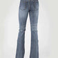 Stetson 921 High Waist Flare Fit Whiskered (Medium Wash) - Women's Jeans