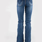 Stetson 921 High Waist Flare Fit Navy Pocket (Dark Wash) - Women's Jeans