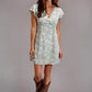 Vestido de plumas con cuello en V Stetson (azul claro) - Vestido de mujer