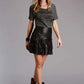 Stetson Fringe Lamb (Black) - Women's Leather Skirt