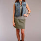 Stetson Denim Skirt (Green)  - Women's Skirt