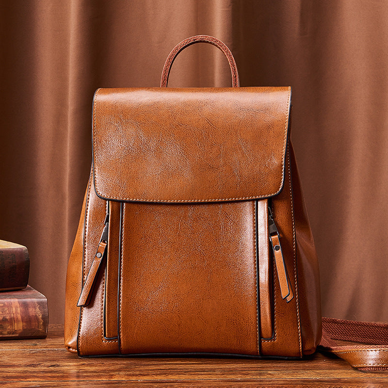 Women's Cool Genuine Leather Retro Trendy Backpacks