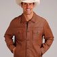 Stetson Novelty Solid Smooth (Brown) - Men's Leather Jacket