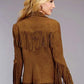 Stetson Fringed Button Front (Brown) - Women's Lamb Suede Jacket
