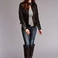 Stetson Novelty Solid Smooth (Black) - Women's Leather Jacket