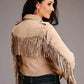 Stetson Suede Fringe Biker (Tan) - Women's Suede Motorcycle Jacket