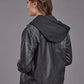 Stetson Hooded Jean Style (Black) - Women's Leather Jacket