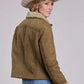 Stetson Cropped Shearling Lined (Brown) - Women's Suede Leather Jacket