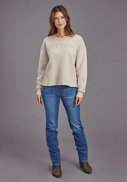 Stetson Yellow Logo (Beige) - Women's Hoodie Sweatshirt