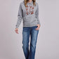 Stetson Western Print (Grey) - Women's Hoodie Sweatshirt