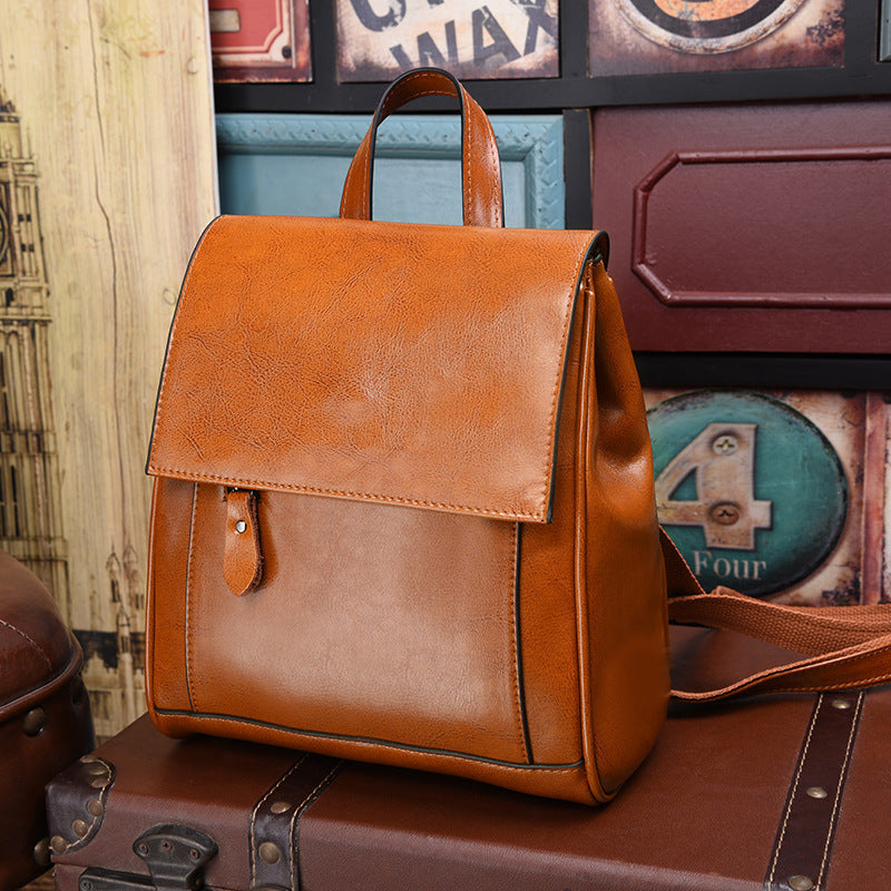 Women's Large Capacity Genuine Leather Retro Fashion Backpacks