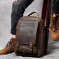 Women's & Men's & Retro Crazy Horse Leather First Backpacks