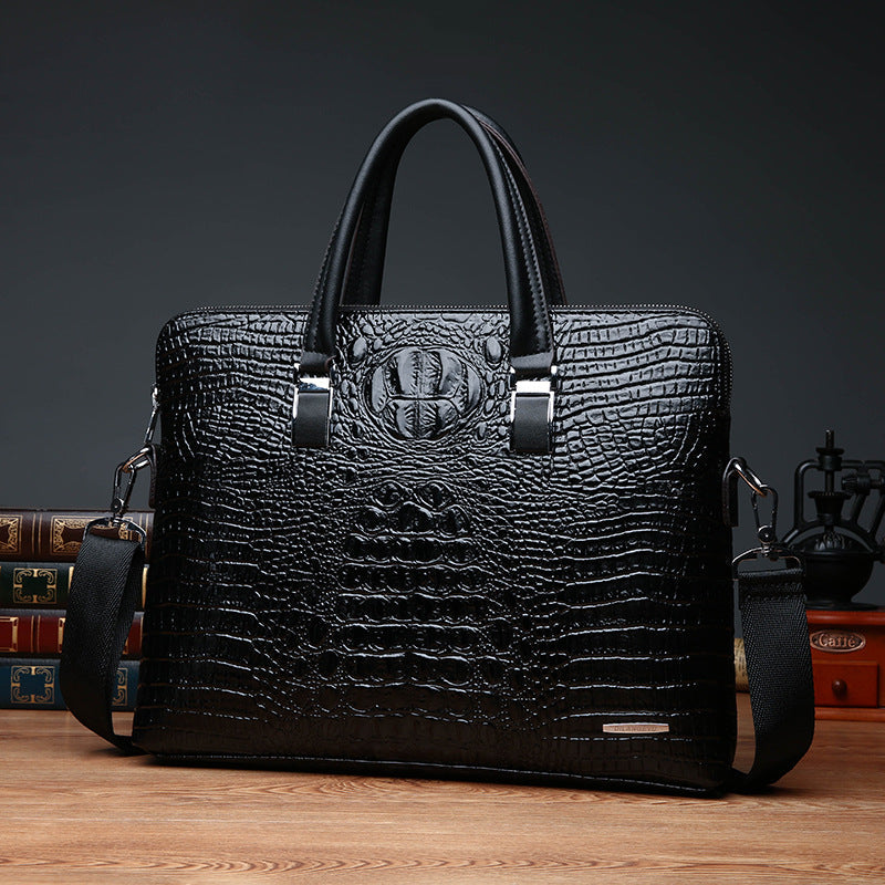 Men's Korean Style Business Large Capacity Crocodile Men's Briefcases