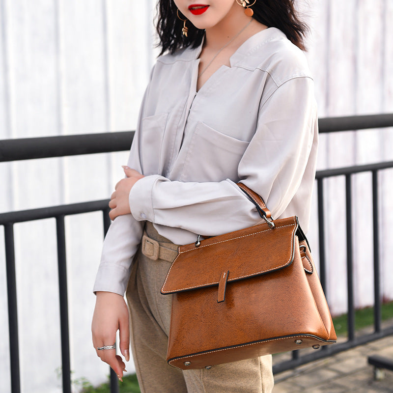 Women's Genuine Leather Portable Large Capacity Handbags