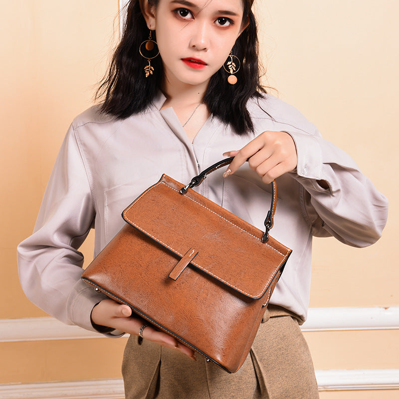 Women's Genuine Leather Portable Large Capacity Handbags