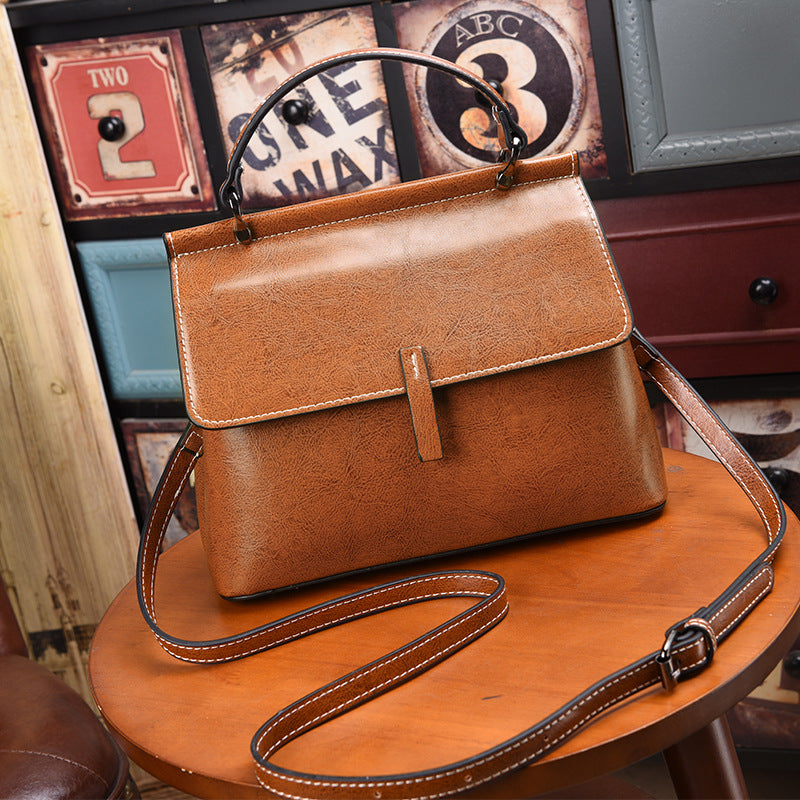 Women's Genuine Leather Portable Large Capacity Handbags