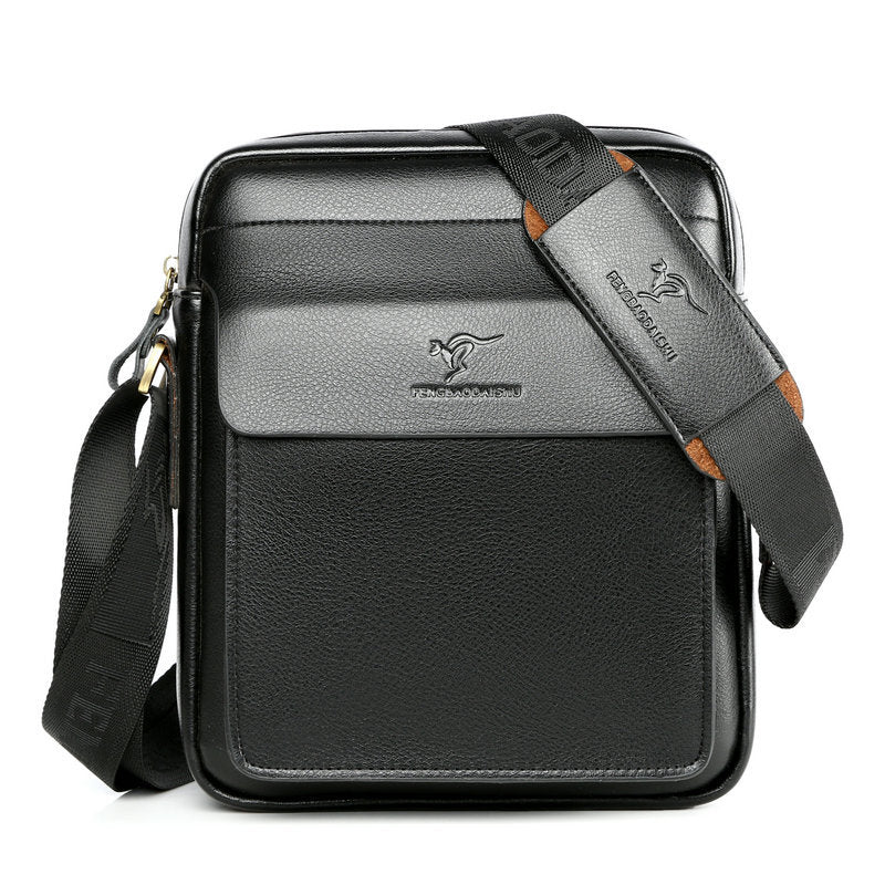 Men's Man Business Leather Vertical Fashion Trendy Backpacks
