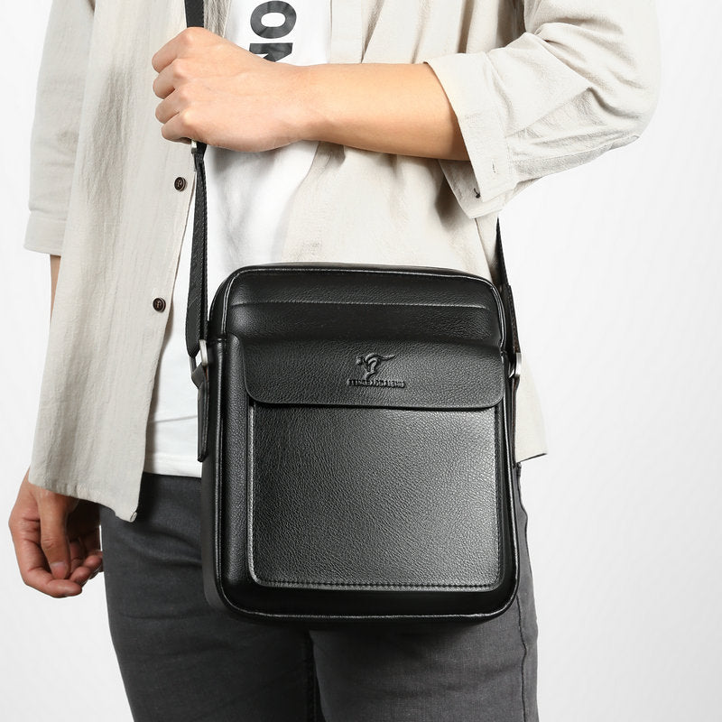 Men's Man Business Leather Vertical Fashion Trendy Backpacks