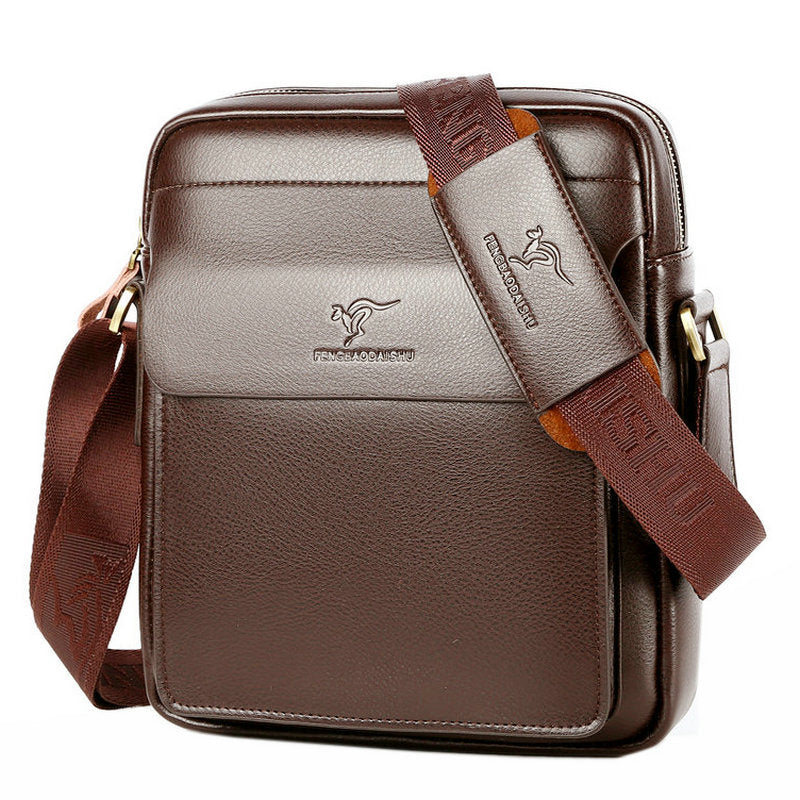 Men's Man Business Leather Vertical Fashion Trendy Backpacks