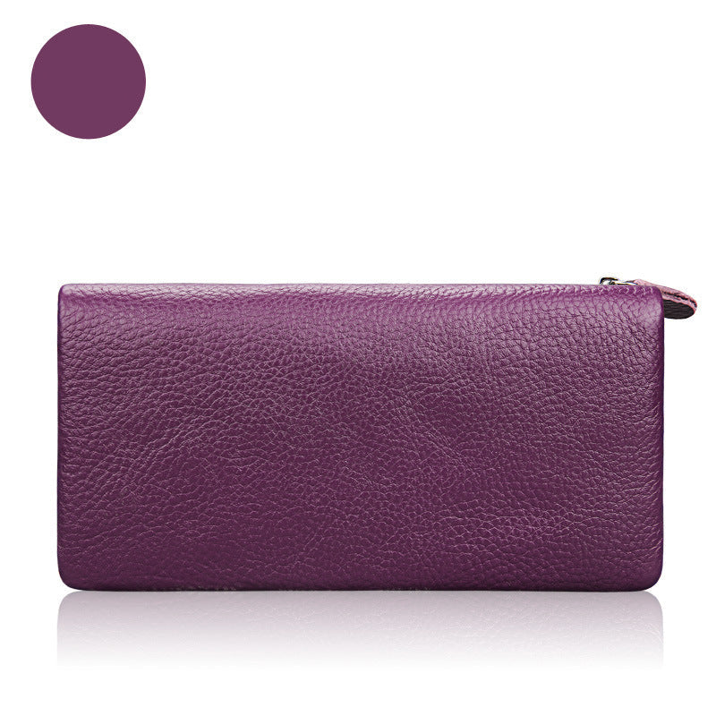 Women's Cowhide Exquisite High Quality Candy Color Fashion Ladies Wallets