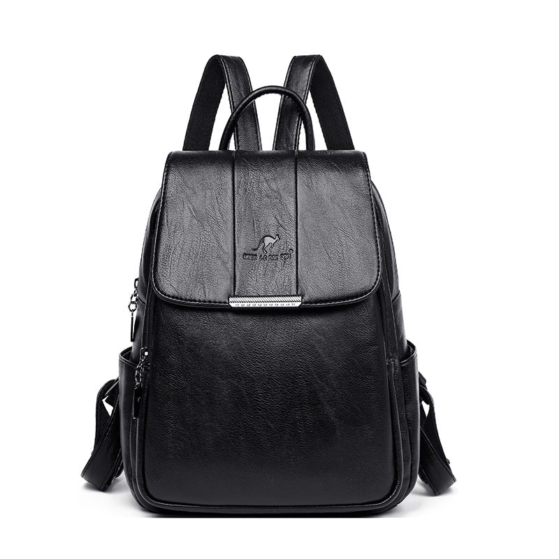 Women's Retro Style Real Sheepskin Pattern Solid Backpacks