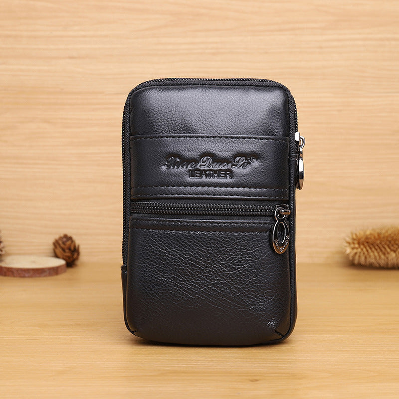 Men's Leather Retro First Layer Cowhide Mini Men's Waist Packs