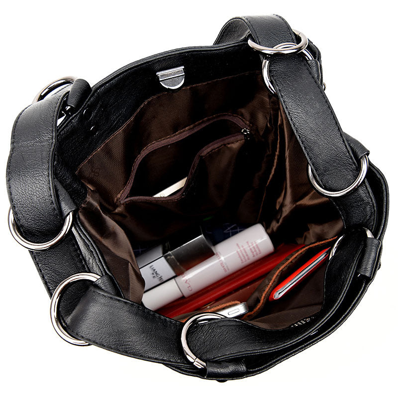Women's Leather Large Capacity Sheepskin Mother Fashion Backpacks