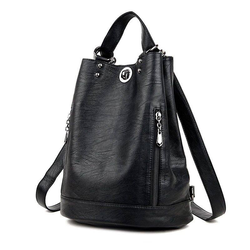 Women's Leather Large Capacity Sheepskin Mother Fashion Backpacks