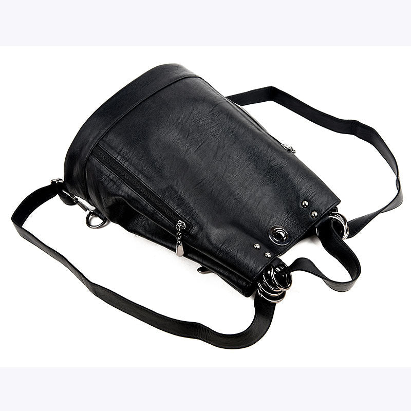 Women's Leather Large Capacity Sheepskin Mother Fashion Backpacks