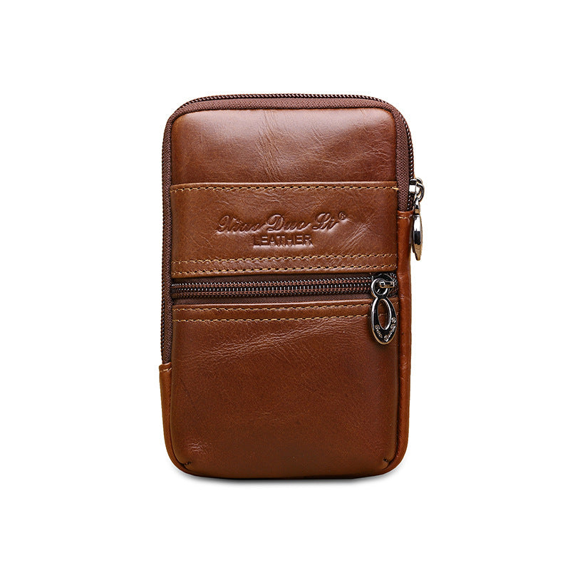 Men's Leather Retro First Layer Cowhide Mini Men's Waist Packs