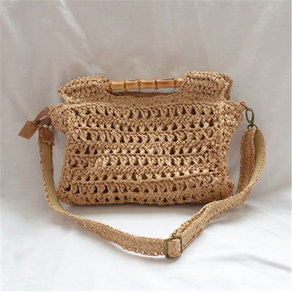 Women's Straw Bamboo Woven Fashion Holiday Crossbody Bags