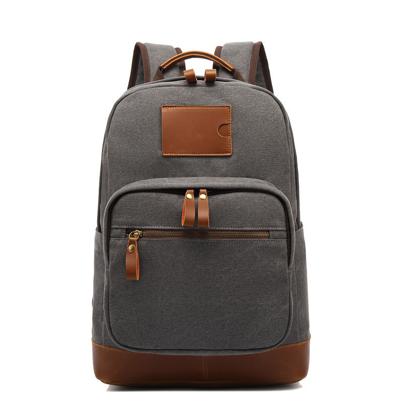 Men's Solid Color Large Capacity Leisure Korean Backpacks