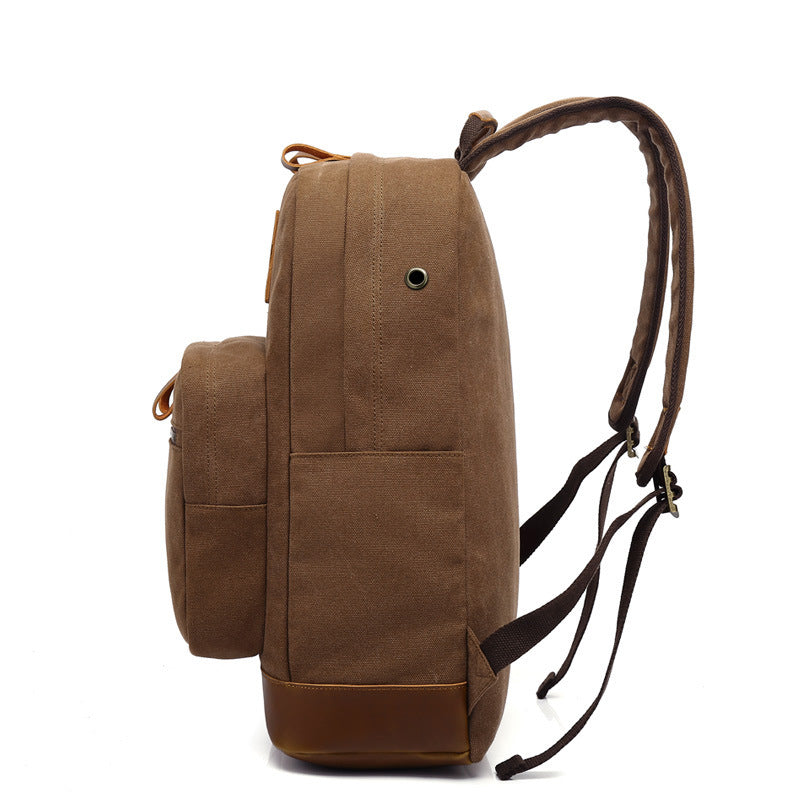 Men's Solid Color Large Capacity Leisure Korean Backpacks