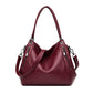 Women's Large Simple Soft Leather Mom Fashion Shoulder Bags