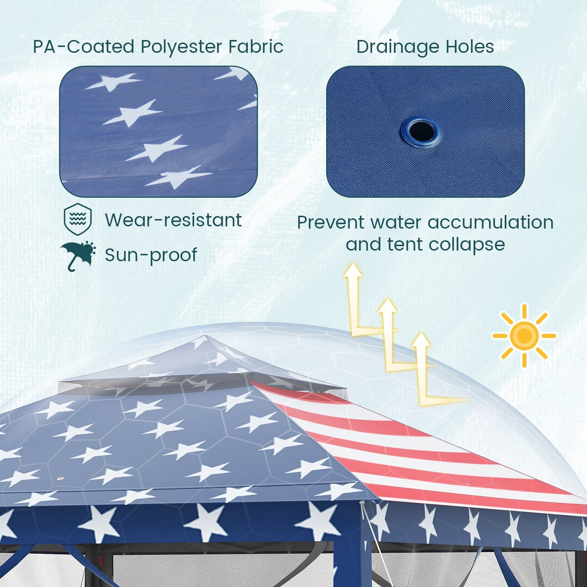 11 x 11 Feet 2-Tier Pop-Up Gazebo Tent Portable Canopy Shelter Carry Bag Mesh