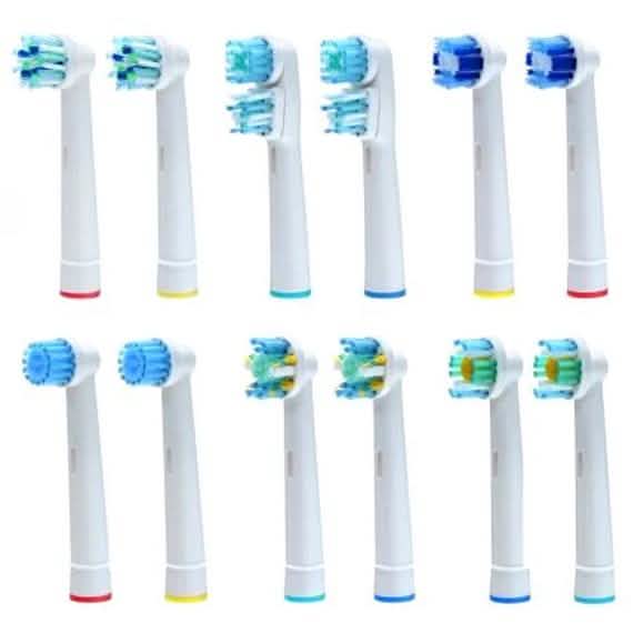 Paquete de 12: Cabezales de cepillo de dientes eléctrico de repuesto limpios