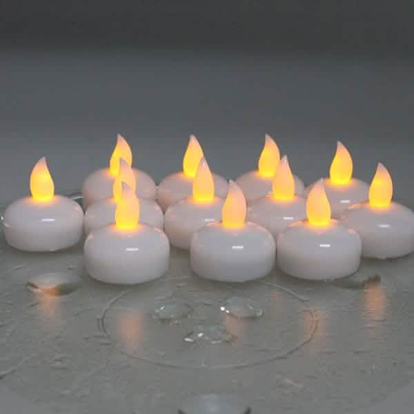 Paquete de 12: Vela LED flotante impermeable sin llama