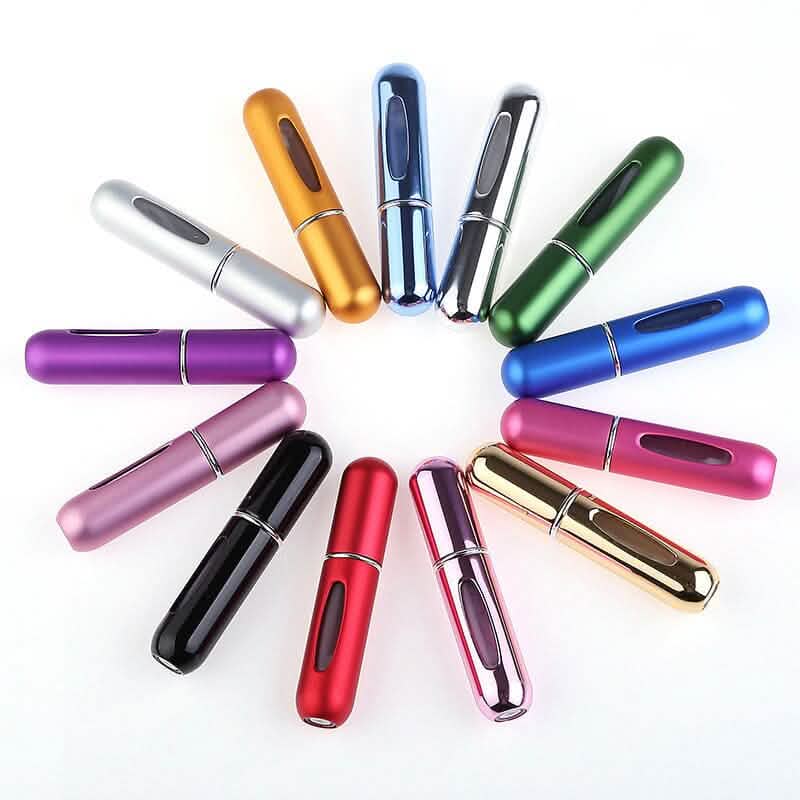 Paquete de 12: Mini botella atomizadora de perfume recargable portátil