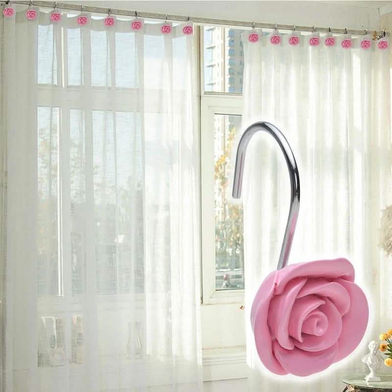 12 piezas: Ganchos para cortinas de rosas decorativos de moda AGPtek para el hogar
