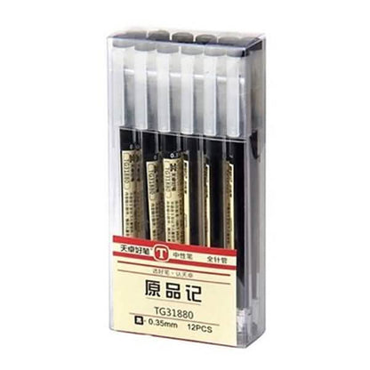 Set de 12 Piezas: Bolígrafo de Gel de Tinta Líquida de 0.35mm