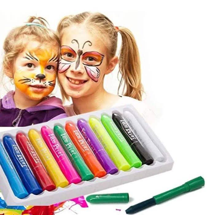 Set de 12: Crayones lavables de pintura facial