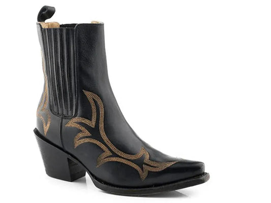 Stetson Greta (Black) - Women's Leather Cowgirl Boot