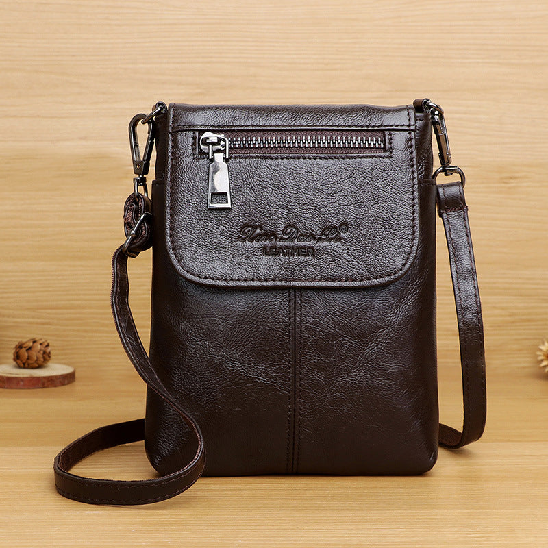 Women's Leather Mini Korean Simple First Layer Bags