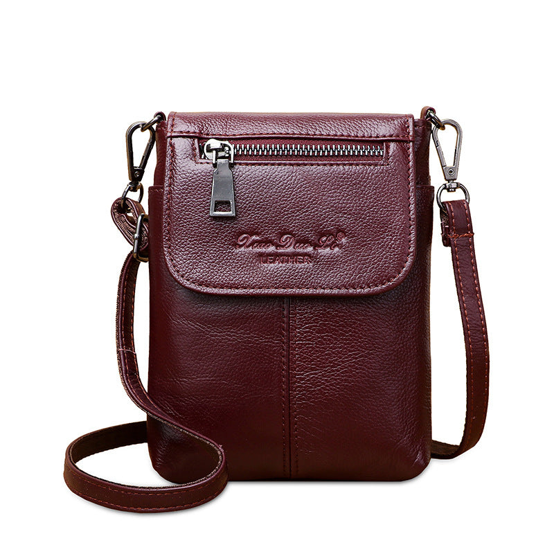 Women's Leather Mini Korean Simple First Layer Bags