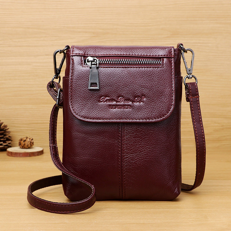Women's Leather Mini Korean Simple First Layer Bags